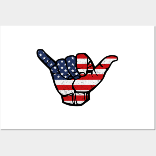 American Flag Shaka Posters and Art